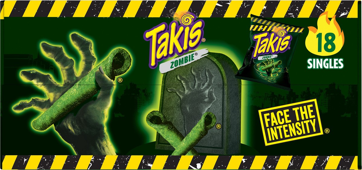 slide 10 of 12, Takis Zombie 18 pc / 1 oz Multipack, Habanero & Cucumber Flavored Extreme Spicy Rolled Tortilla Chips, 18 ct