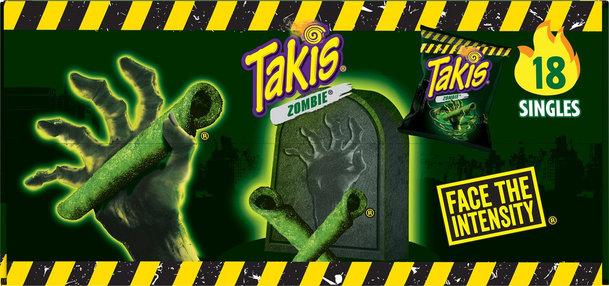 slide 12 of 12, Takis Zombie 18 pc / 1 oz Multipack, Habanero & Cucumber Flavored Extreme Spicy Rolled Tortilla Chips, 18 ct