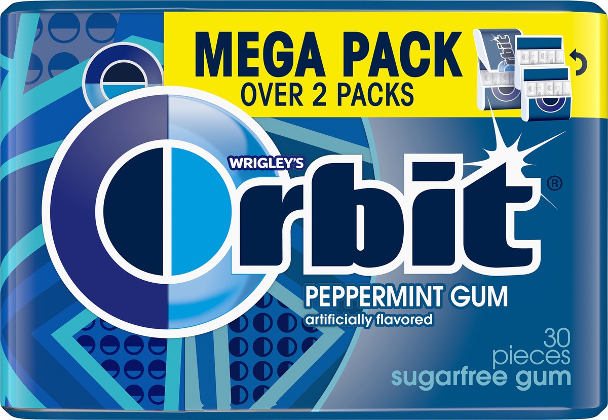 slide 1 of 8, Orbit Gum Peppermint Sugar Free Chewing Gum Mega Pack, 30 Piece, 30 pc