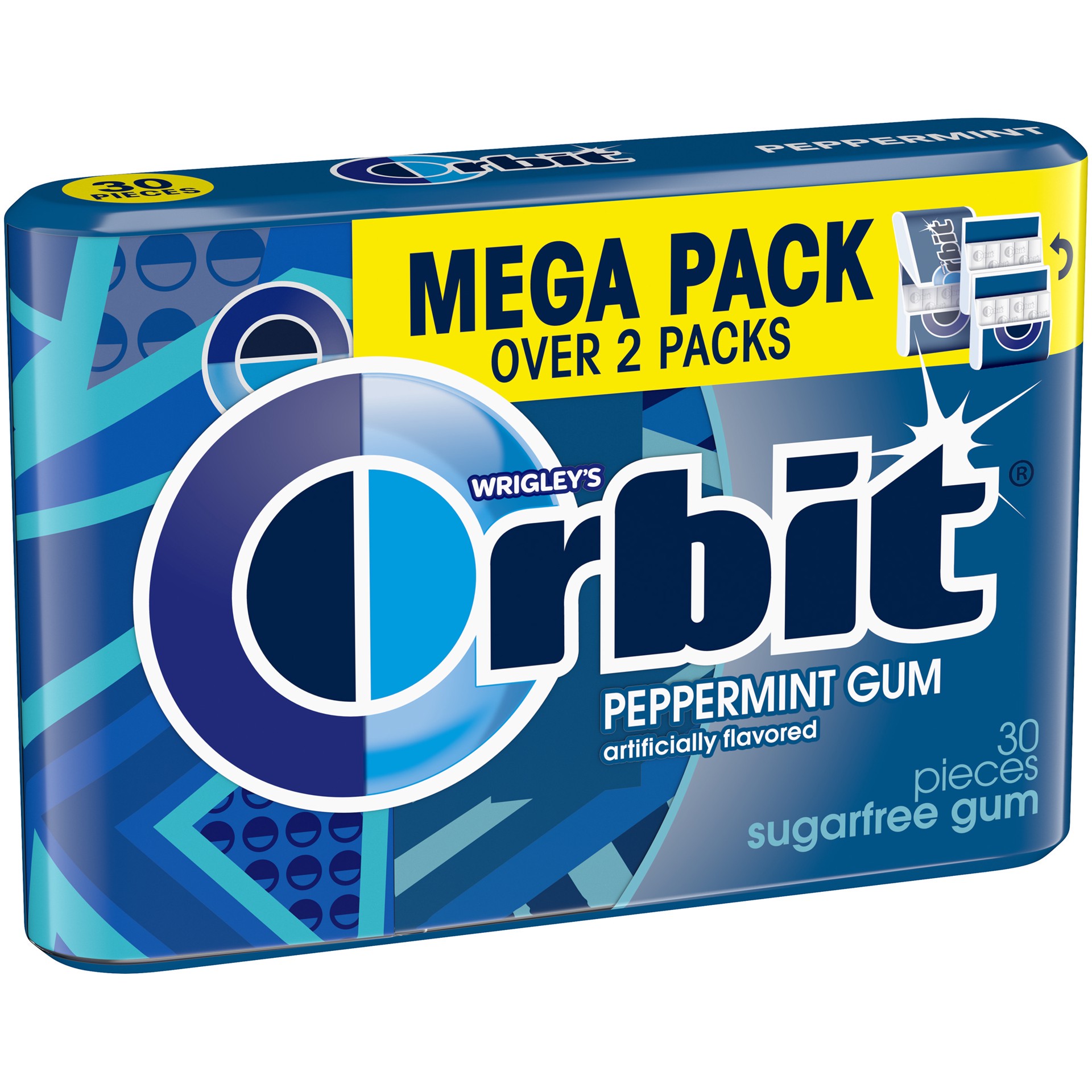 slide 1 of 8, ORBIT Gum Peppermint Sugar Free Chewing Gum Mega Pack, 30 Piece, 30 pc