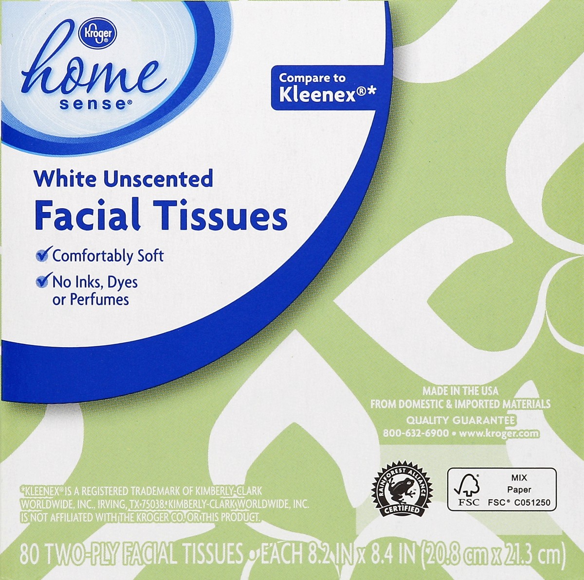 slide 4 of 4, Kroger Home Sense White Unscented Facial Tissues Cube, 80 ct