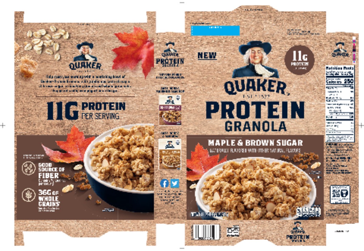 slide 5 of 11, Quaker Protein Granola, Maple & Brown Sugar, 18 Oz, 18 oz