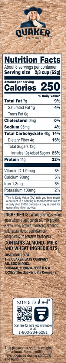 slide 3 of 11, Quaker Protein Granola, Maple & Brown Sugar, 18 Oz, 18 oz