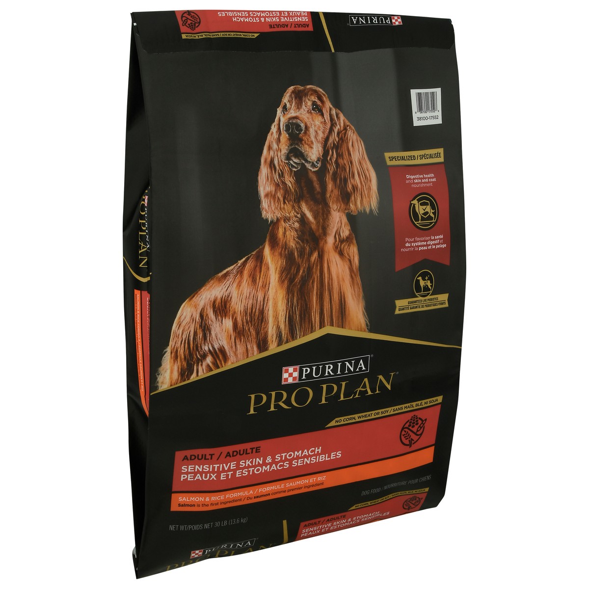 slide 4 of 9, Pro Plan Purina Pro Plan Sensitive Skin and Stomach Dog Food Dry, Adult Salmon & Rice Formula, Digestive Health, 30 lb