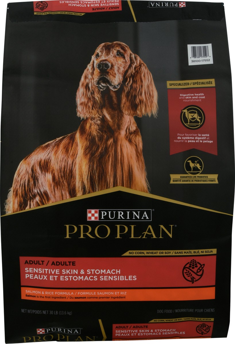 slide 5 of 9, Pro Plan Purina Pro Plan Sensitive Skin and Stomach Dog Food Dry, Adult Salmon & Rice Formula, Digestive Health, 30 lb