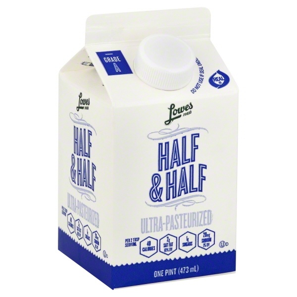 slide 1 of 1, Lowes Foods Half & Half, 16 oz