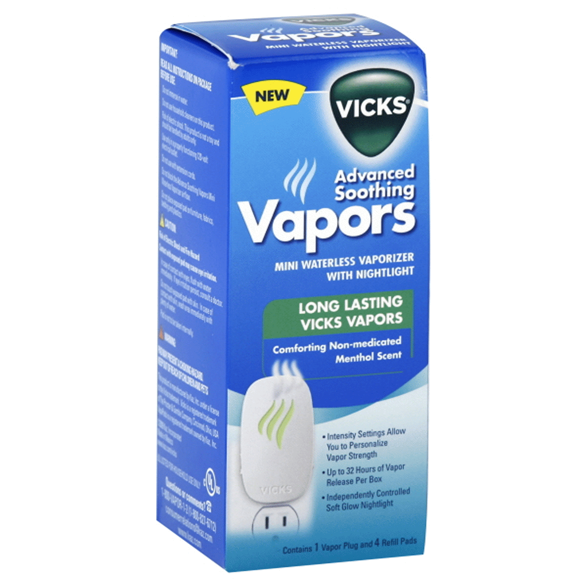 slide 1 of 1, Vicks Advanced Waterless Vaporizer Mini Plug-In Vaporizer With Adjustable Nightlight, 5 ct