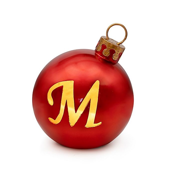 slide 1 of 1, Winter Wonderland 9-Inch Pre-Lit Monogram Letter M'' Christmas Ball Ornament'', 1 ct