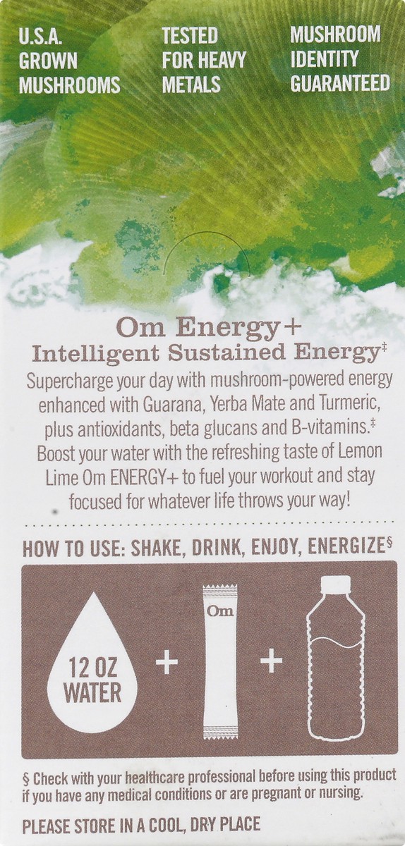 slide 4 of 13, Om Stick Packets Lemon Lime Flavor Energy+ 10 ea, 10 ct