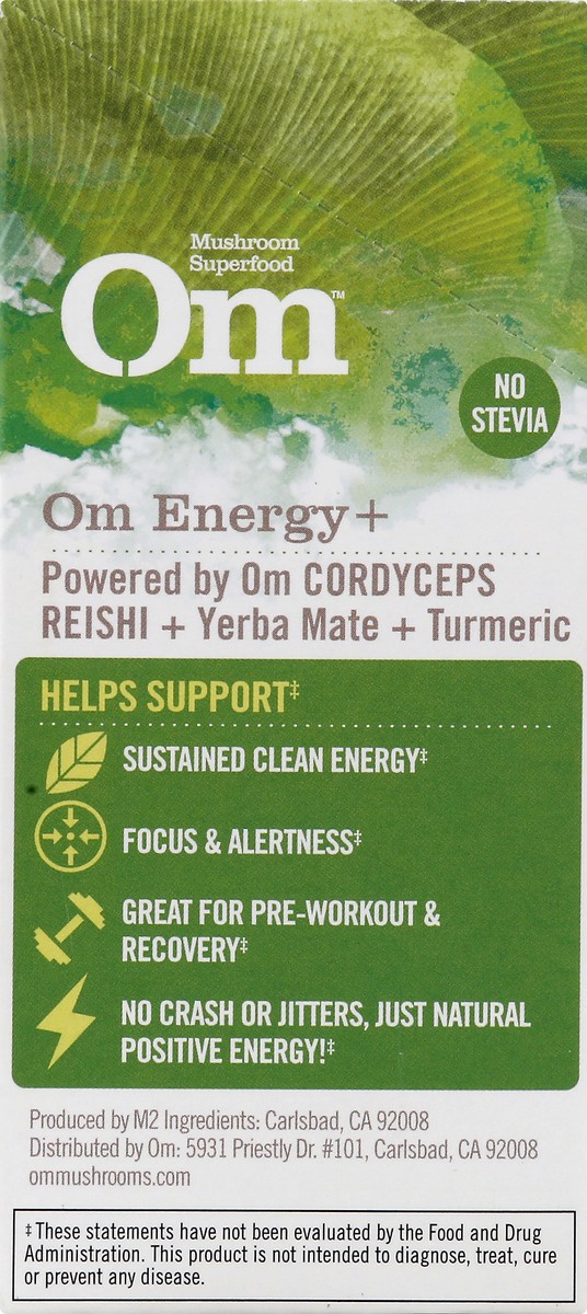 slide 5 of 13, Om Stick Packets Lemon Lime Flavor Energy+ 10 ea, 10 ct