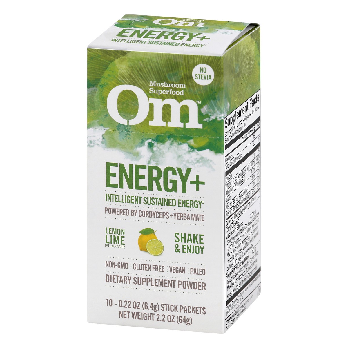 slide 9 of 13, Om Stick Packets Lemon Lime Flavor Energy+ 10 ea, 10 ct