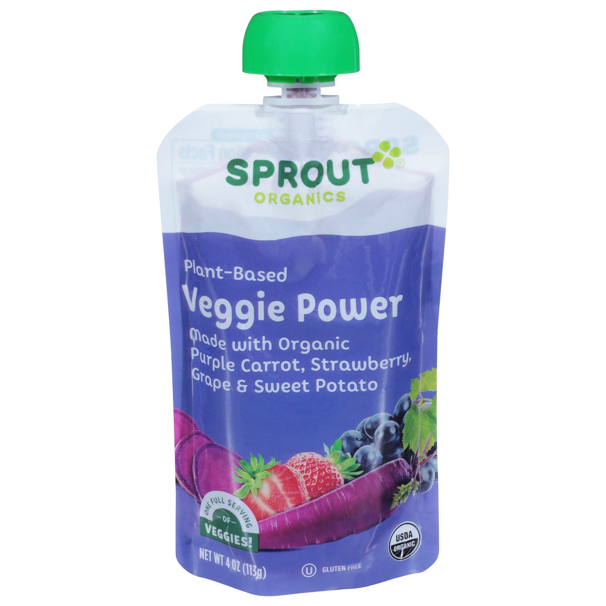 slide 1 of 9, Sprout Organics Plant-Based Veggie Power 4 oz, 4 oz