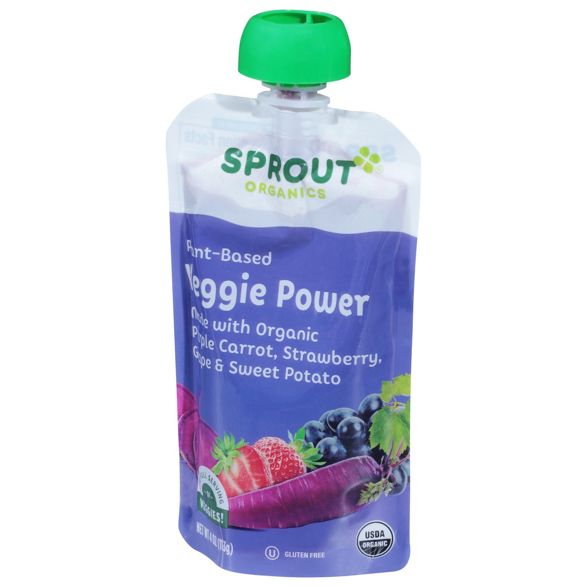 slide 3 of 9, Sprout Organics Plant-Based Veggie Power 4 oz, 4 oz