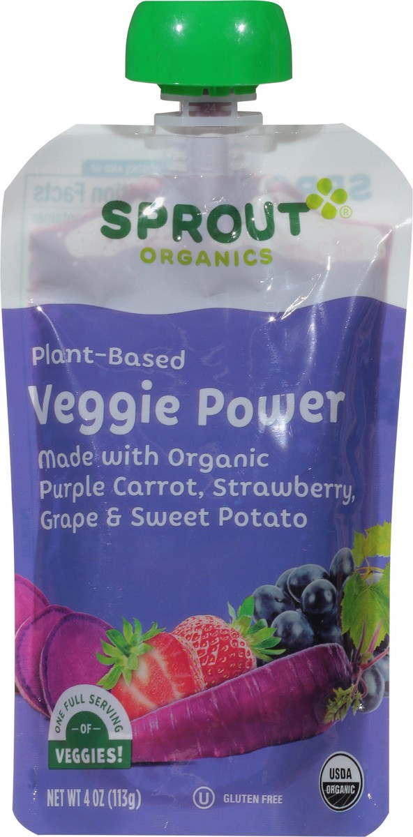 slide 4 of 9, Sprout Organics Plant-Based Veggie Power 4 oz, 4 oz