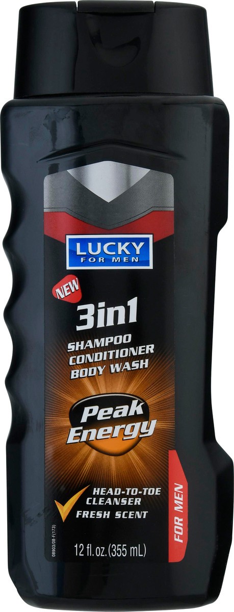 slide 1 of 12, Lucky Super Soft For Men 3 in 1 Peak Energy Shampoo/Conditioner/Body Wash 12 fl oz, 12 fl oz