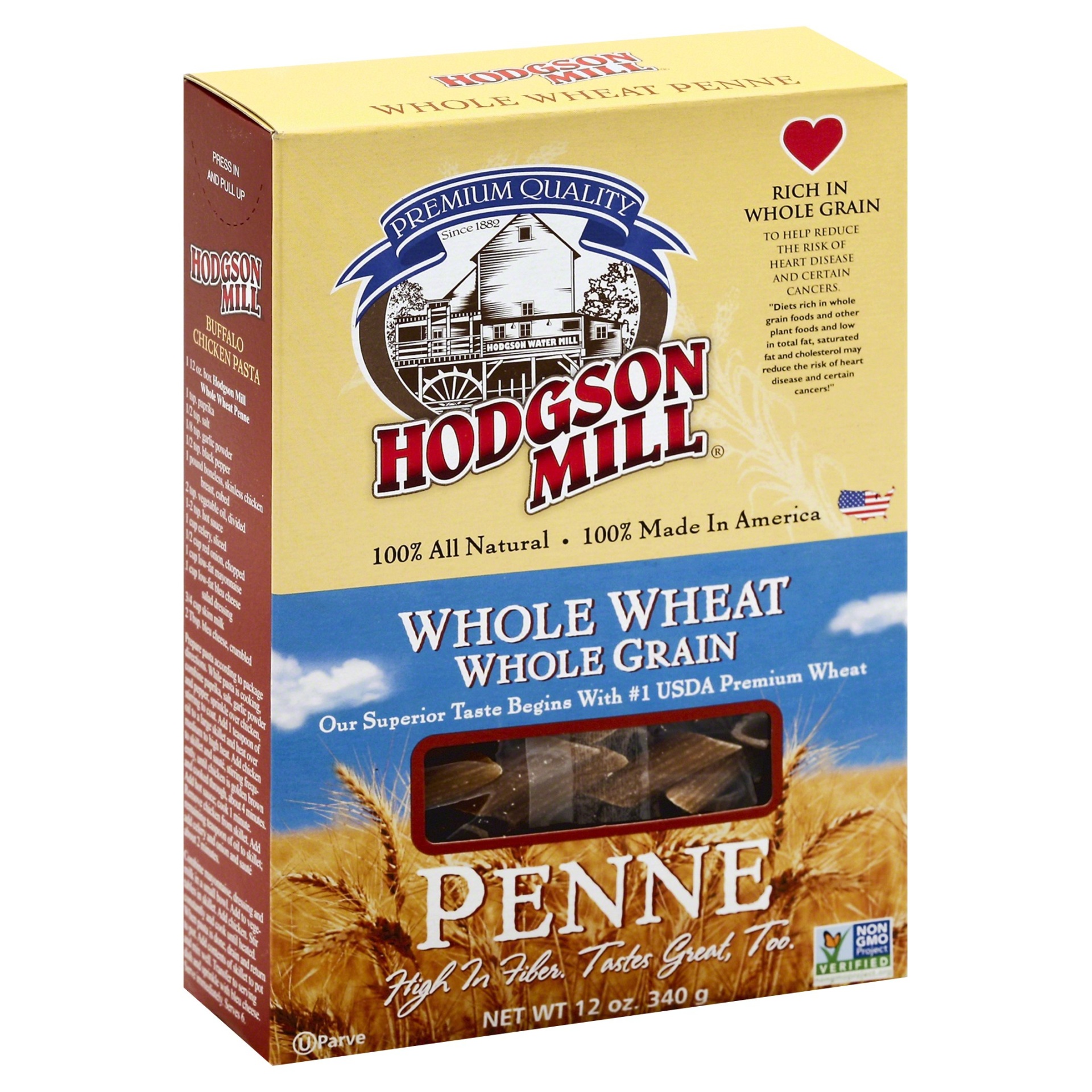 slide 1 of 4, Hodgson Mill Penne, Whole Wheat, 12 oz