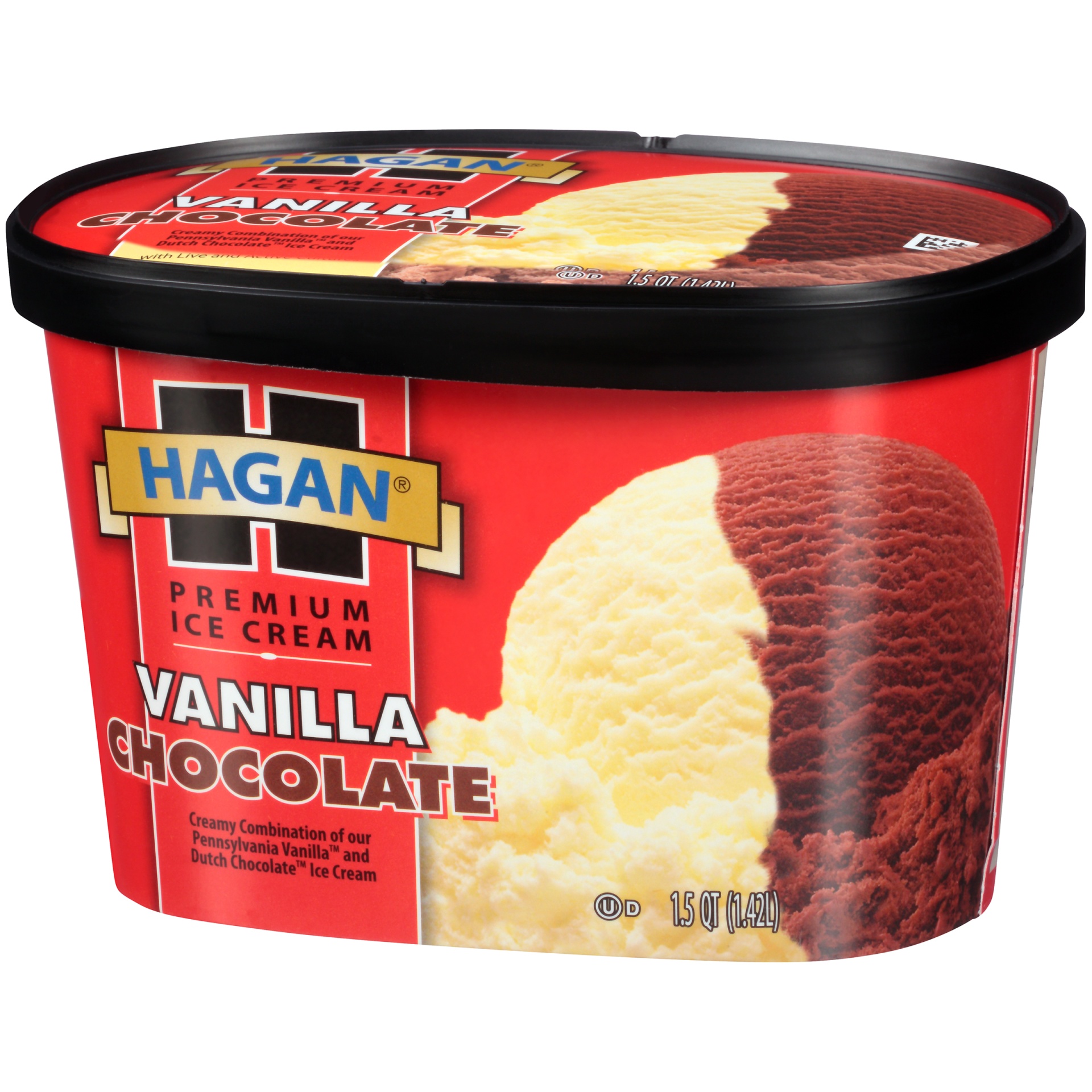 slide 3 of 7, Hagan Vanilla Chocolate Premium Ice Cream, 1.5 qt