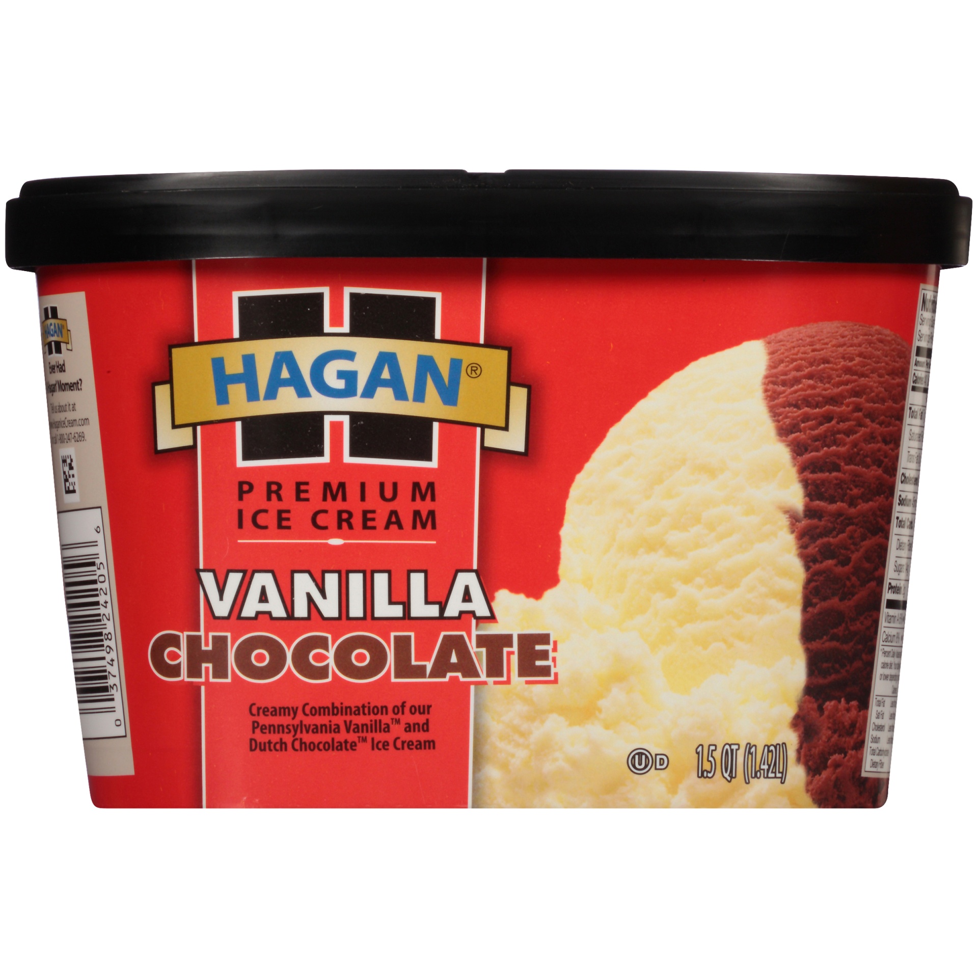 slide 4 of 7, Hagan Vanilla Chocolate Premium Ice Cream, 1.5 qt