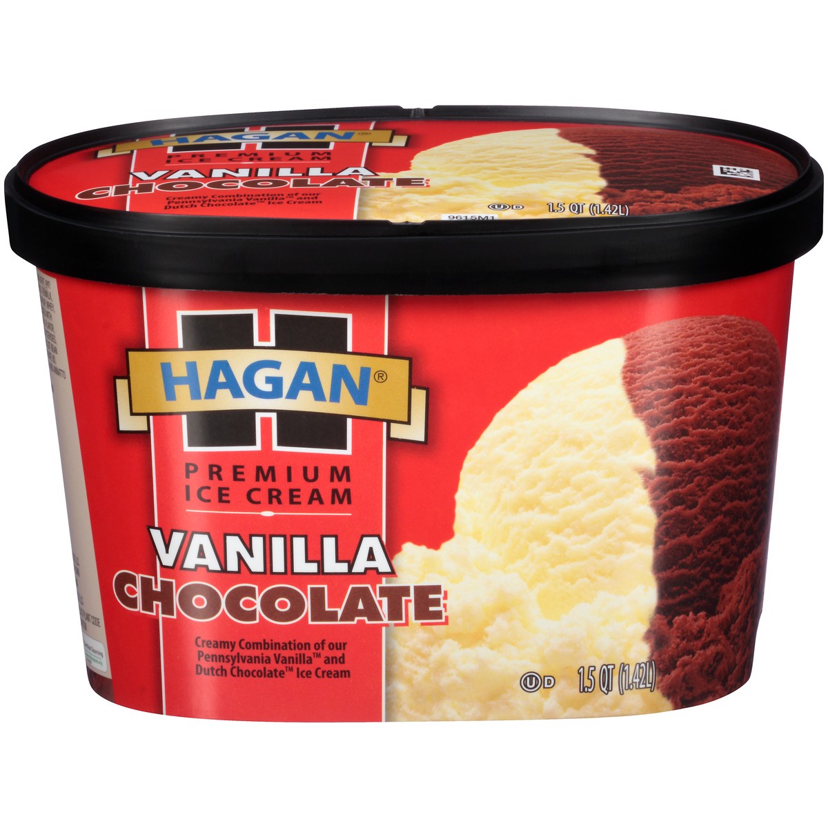 slide 1 of 3, Hagan Vanilla Chocolate Ice Cream 1.5 qt. Tub, 1.42 liter