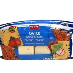 Weis Quality Classic Swiss Gluten Free Tub Family Size Sliced Cheese