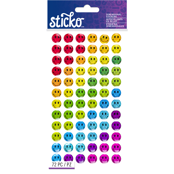 slide 1 of 1, Sticko Stickers Rainbow Smiles, 72 ct