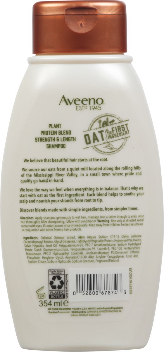 slide 4 of 9, Aveeno Plant Protein Blend Shampoo for Strong Healthy-Looking Hair, 354 ml