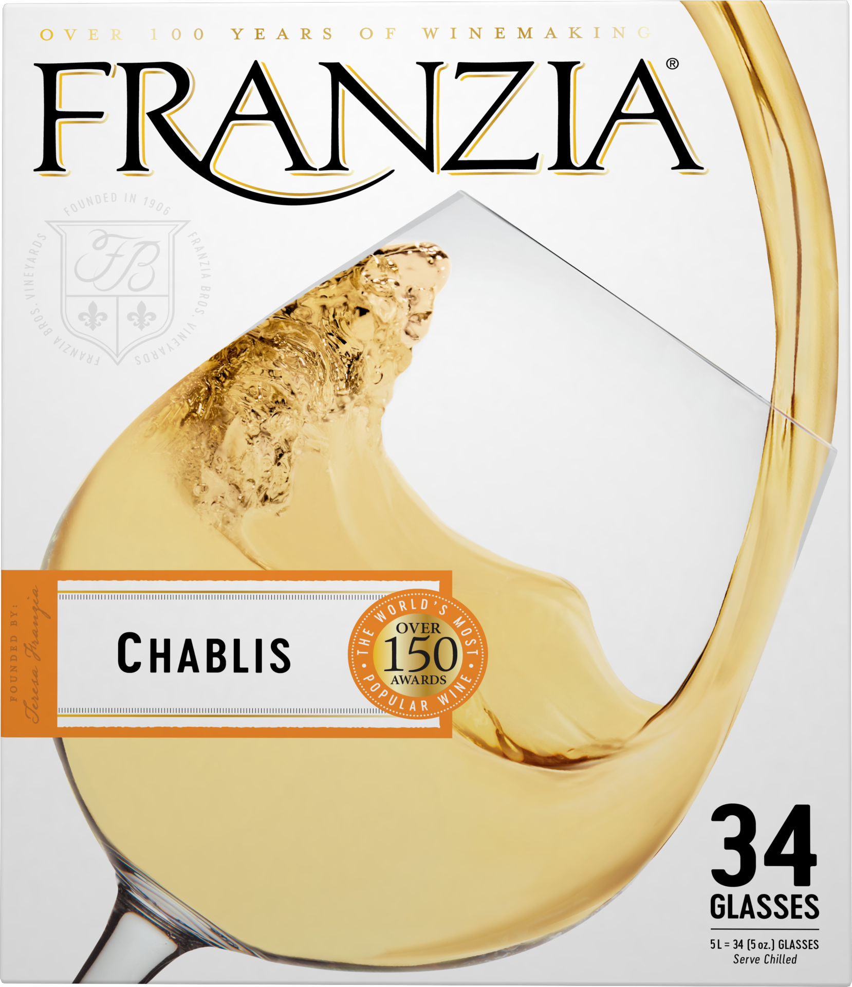 slide 2 of 4, Franzia Chablis White Wine, 5 liter box