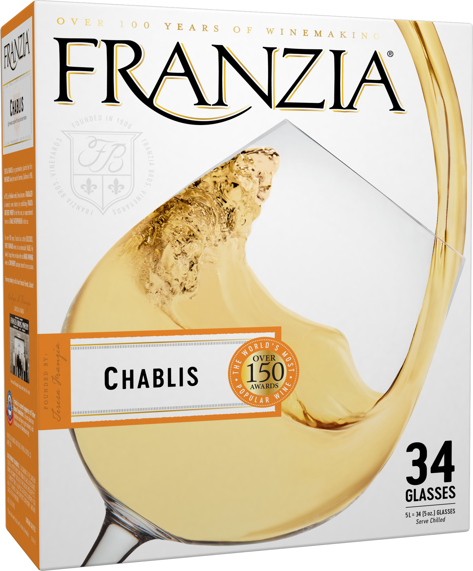slide 1 of 4, Franzia Chablis White Wine, 5 liter box
