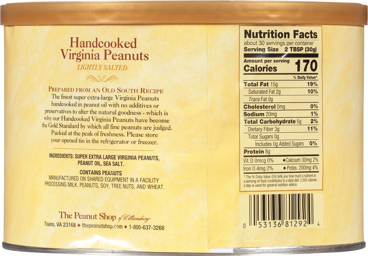 slide 5 of 13, The Peanut Shop Lightly Salted Handcooked Virginia Peanuts 32 oz, 32 oz