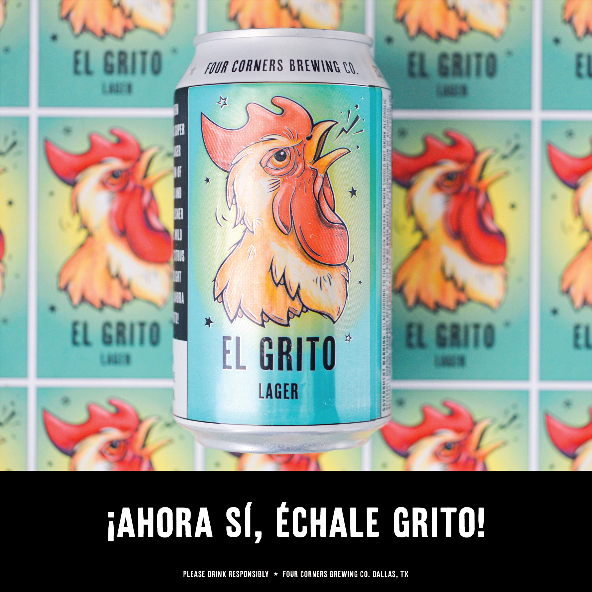 slide 5 of 5, Four Corners El Grito Lager Craft Beer, 6 pk 12 fl oz Cans, 4.0% ABV, 6 ct