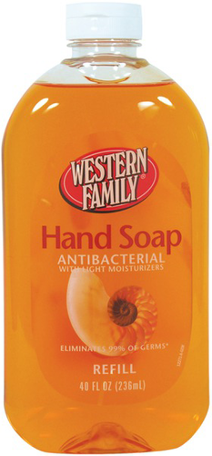 slide 1 of 1, Western Family Liq Hand Soap Antib Gold, 40 oz