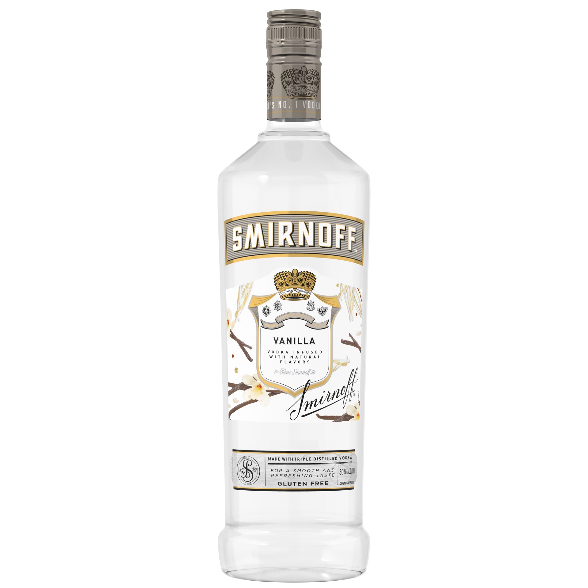 slide 1 of 4, Smirnoff Vanilla (Vodka Infused With Natural Flavors), 1 L, 1 liter