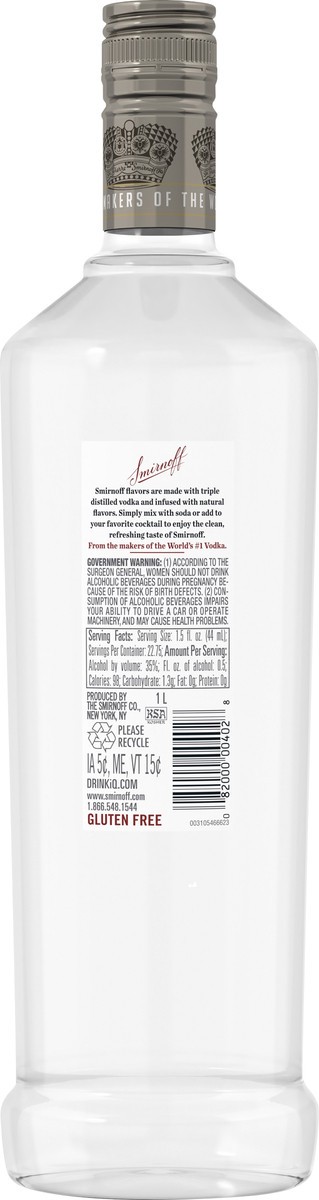 slide 2 of 4, Smirnoff Vanilla (Vodka Infused With Natural Flavors), 1 L, 1 liter