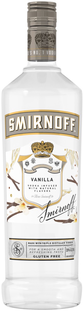 slide 1 of 4, Smirnoff Vanilla Vodka, 1 l