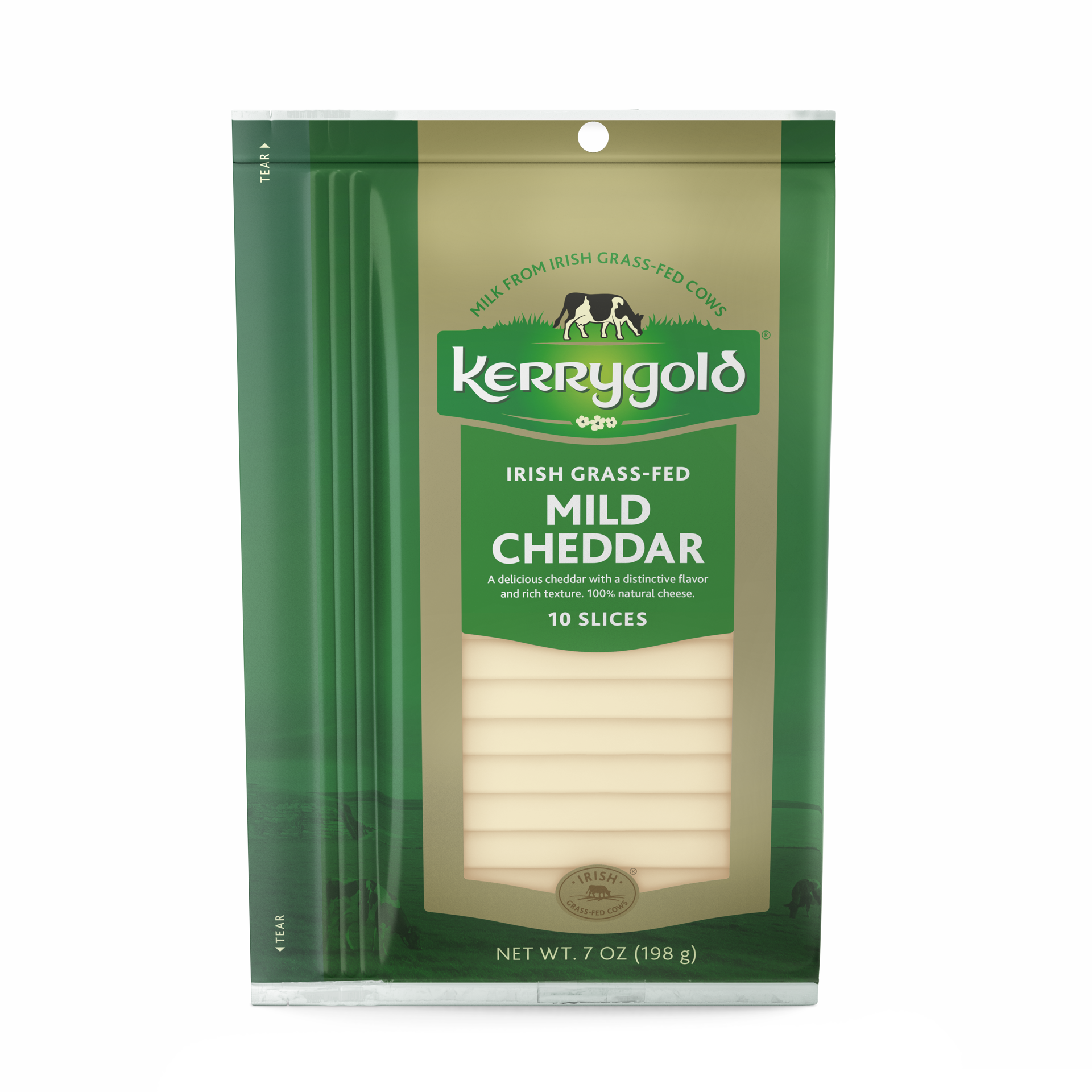 slide 1 of 2, Kerrygold Grass-Fed Mild Irish Cheddar Slices, 7oz, 7 oz