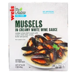 Weis by Nature Frozen, Farm Raised Mussels in Creamy Wine Sauce