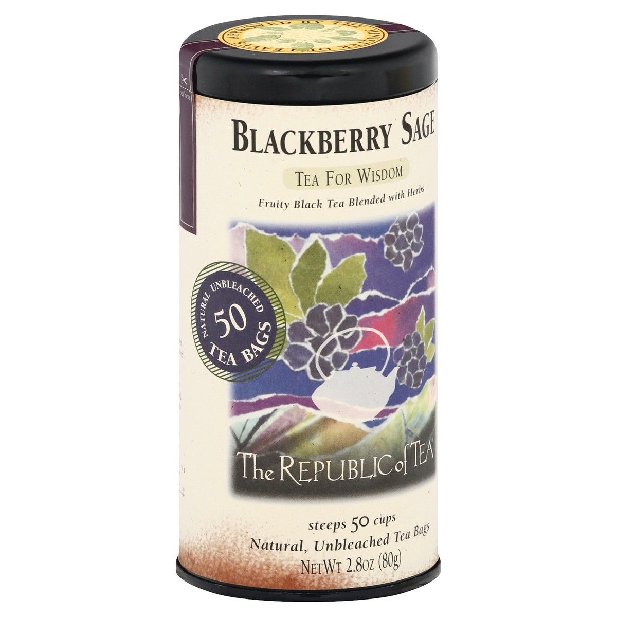 slide 9 of 12, The Republic of Tea Bags Blackberry Sage Black Tea - 50 ct, 50 ct