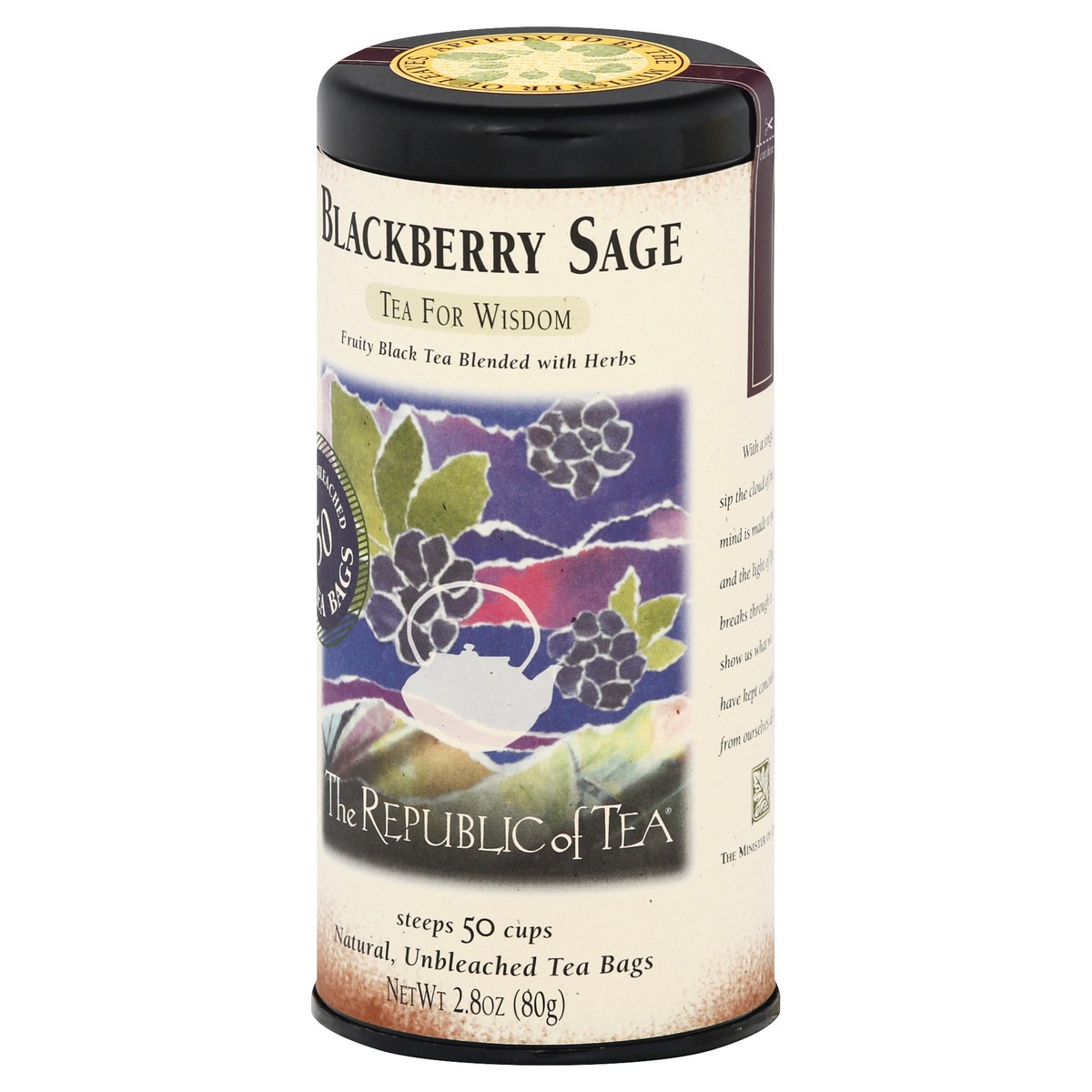 slide 12 of 12, The Republic of Tea Bags Blackberry Sage Black Tea - 50 ct, 50 ct