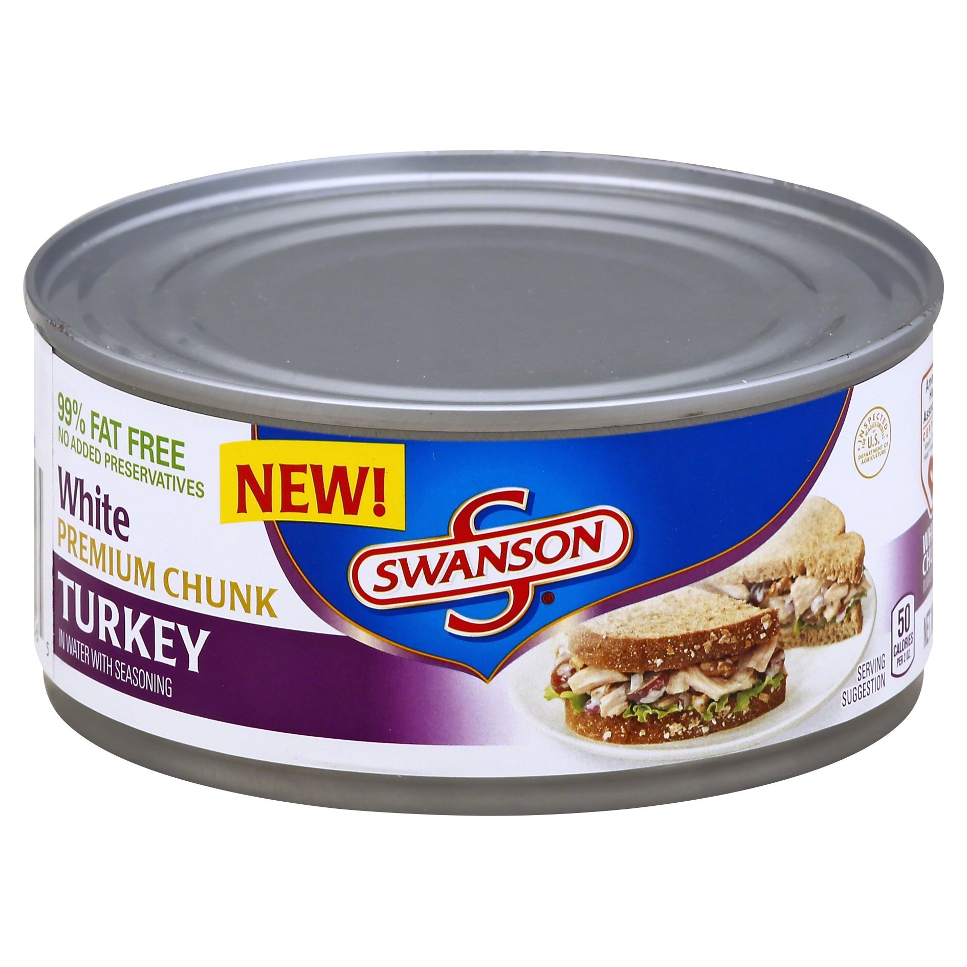 slide 1 of 1, Swanson White Premium Chunk Turkey In Water With Seasoning, 9.75 oz