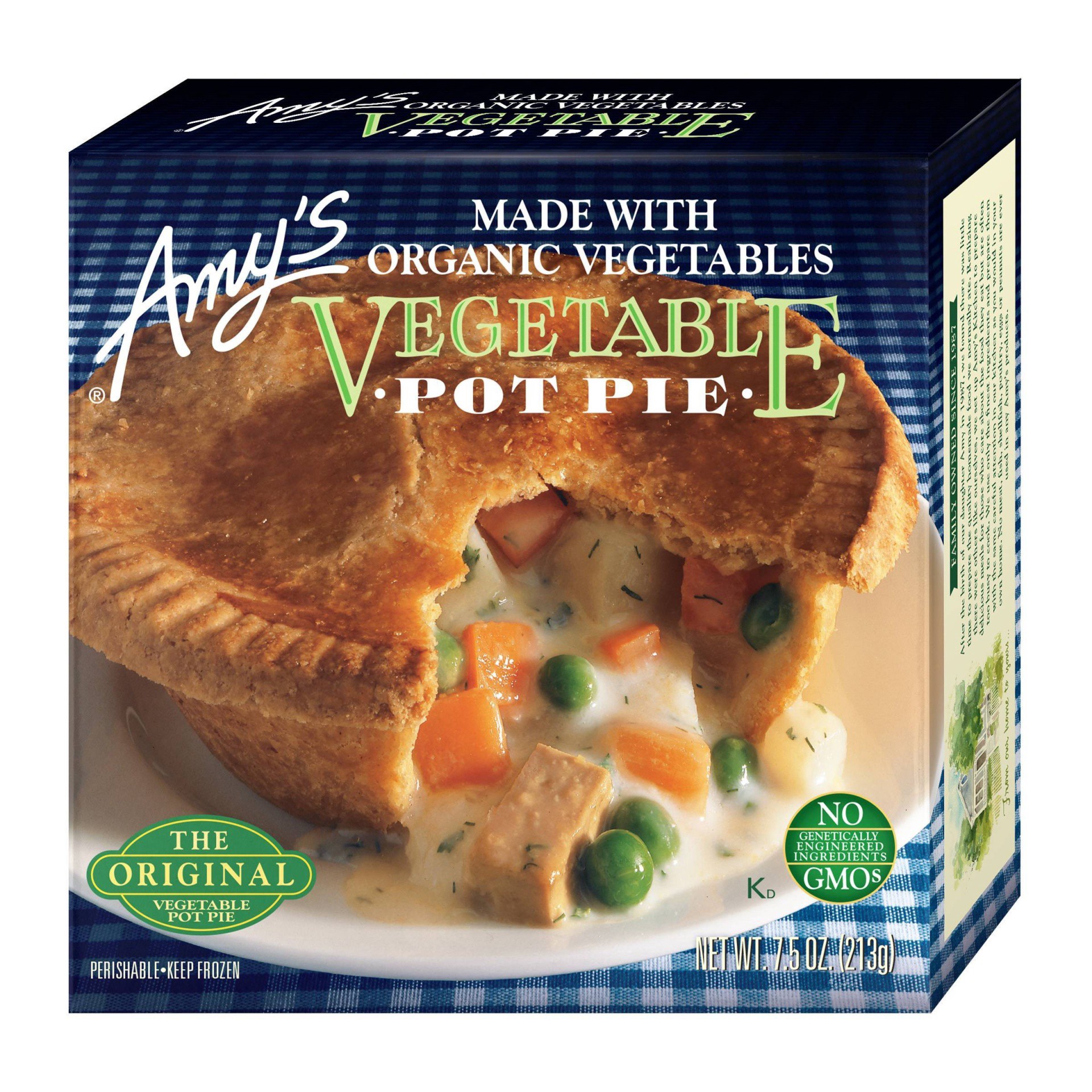 slide 1 of 7, Amy's Vegetable Pot Pie with Organic Vegetables, 7.5 oz