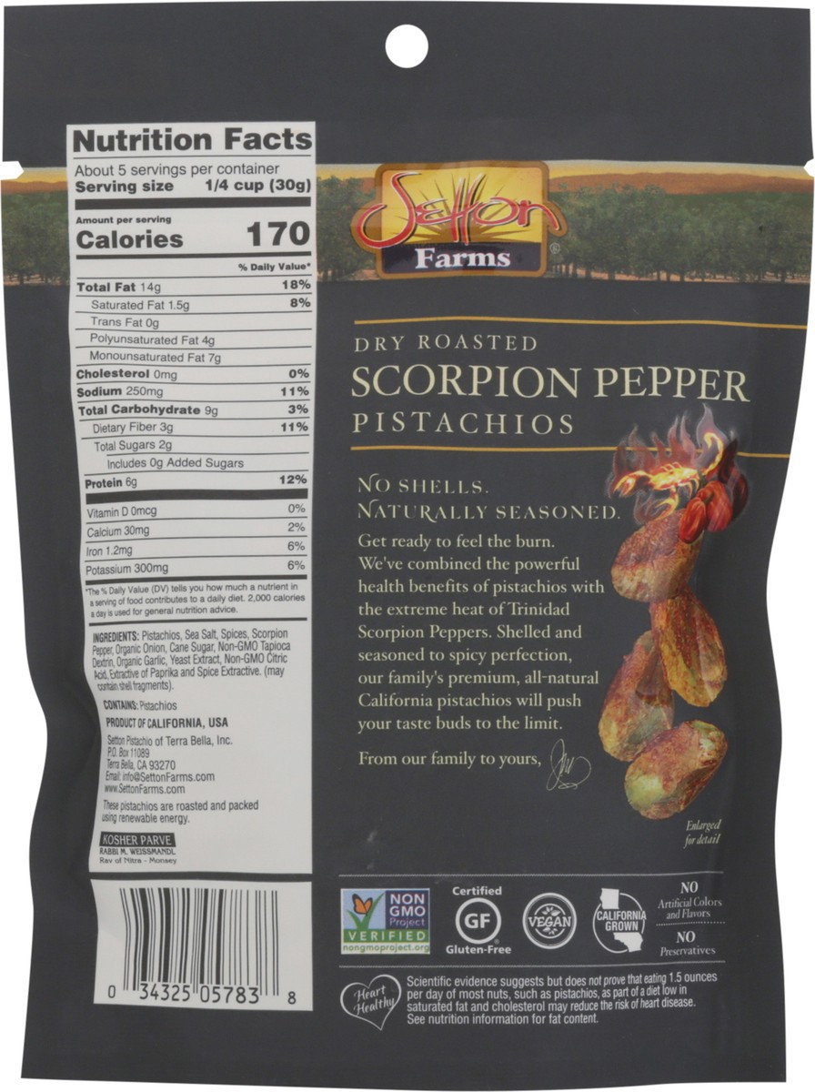 slide 11 of 13, Setton Farms Dry Roasted Scorpion Pepper Pistachios 5 oz, 5 oz