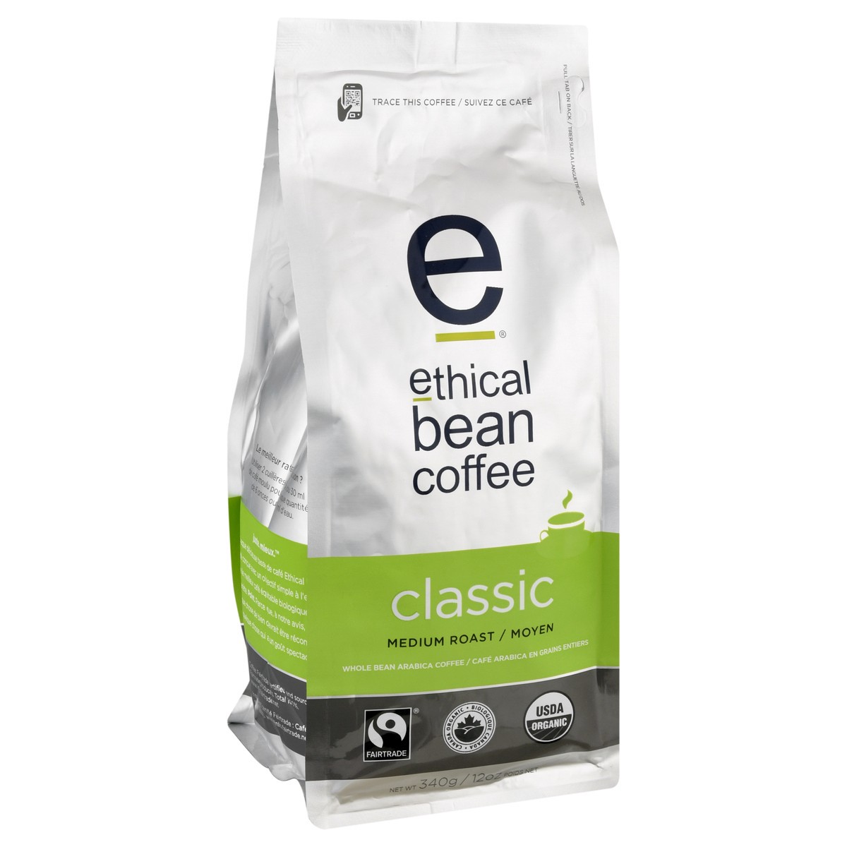 slide 2 of 9, Ethical Bean Coffee Classic Medium Roast Arabica Whole Bean Coffee 12 oz, 12 oz