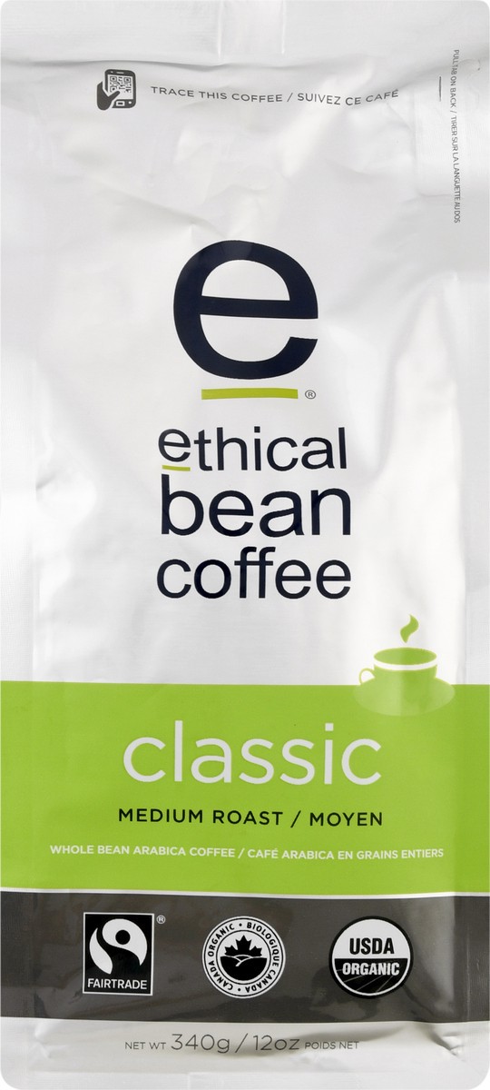 slide 5 of 9, Ethical Bean Coffee Classic Medium Roast Arabica Whole Bean Coffee 12 oz, 12 oz