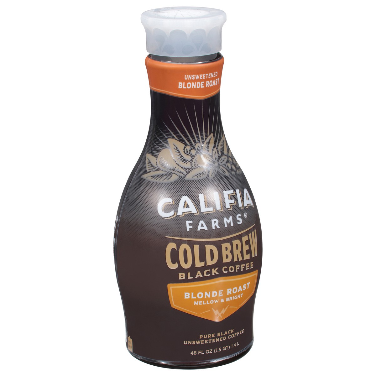 slide 6 of 9, Califia Farms Pure Black Blonde Roast Cold Brew Coffee, 48 fl oz