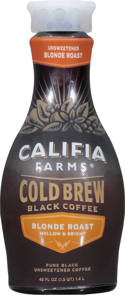slide 4 of 9, Califia Farms Pure Black Blonde Roast Cold Brew Coffee, 48 fl oz
