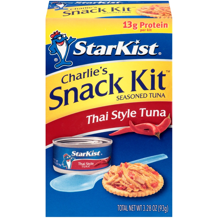 slide 1 of 1, StarKist Charlie's Snack Kit Thai Style Tuna, 3.28 oz