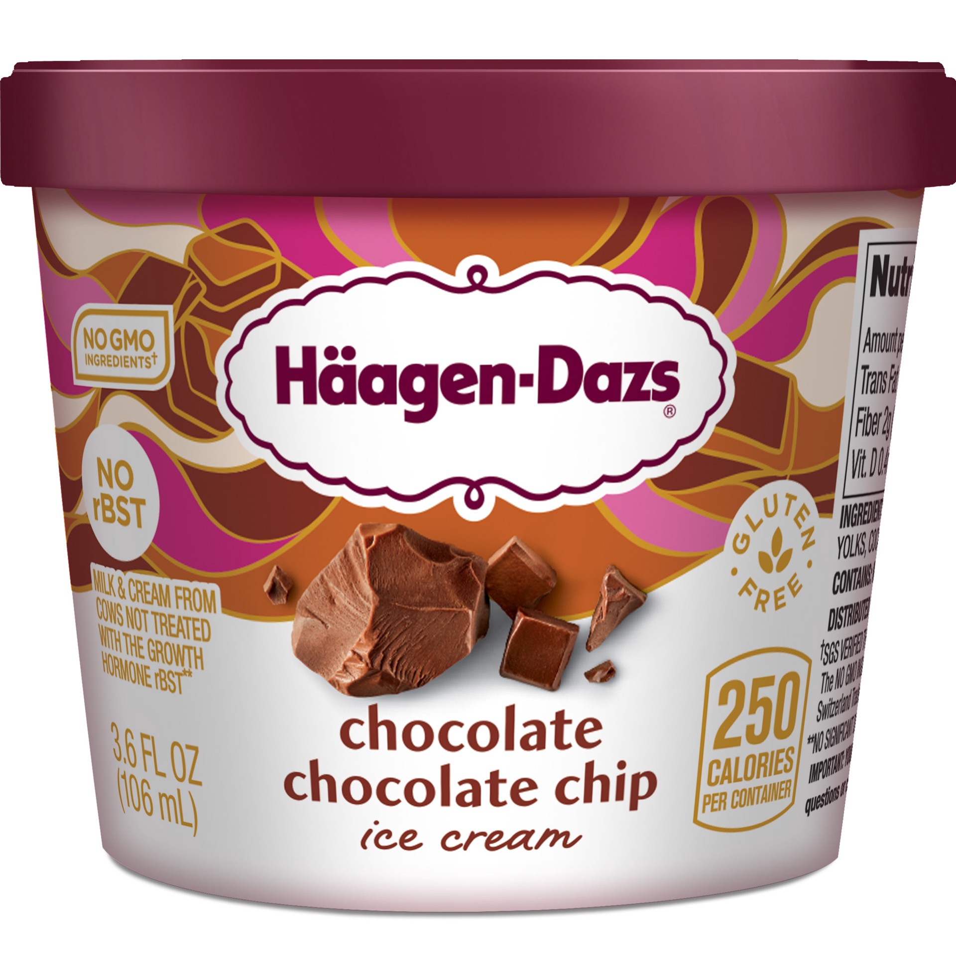 slide 1 of 7, HAAGEN-DAZS Chocolate Chocolate Chip Ice Cream – Rich and Creamy, Decadent Frozen Dessert Made with the Best, Natural Ingredients, 3.6 oz., 3.6 fl oz