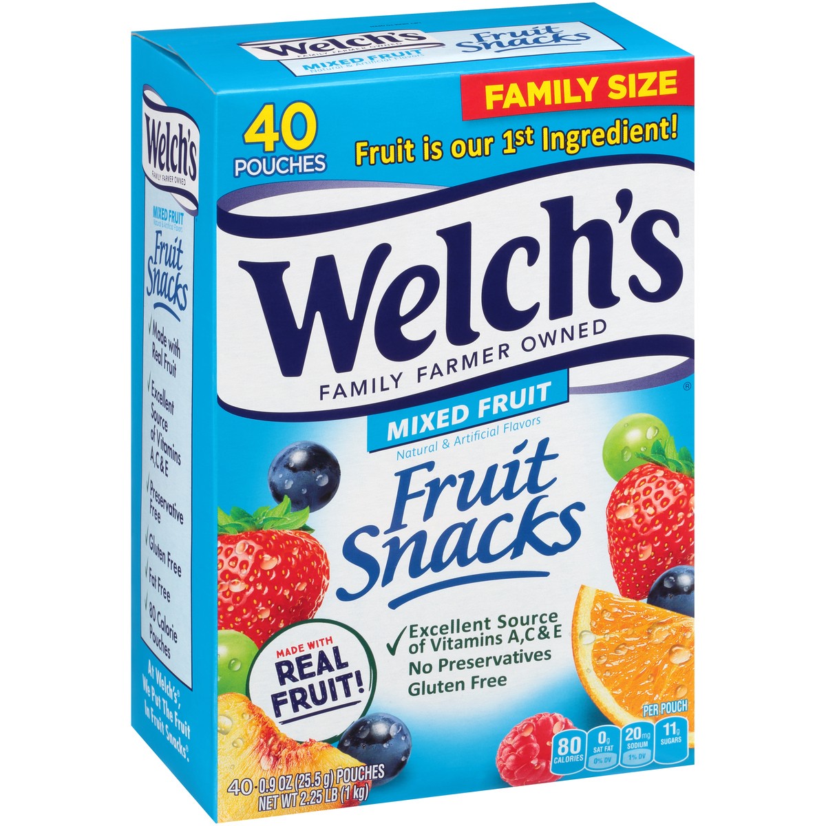 slide 2 of 9, Welch's Fruit Snacks, Mixed Fruit, 0.9 Ounces, 40 Pouches, 36 oz