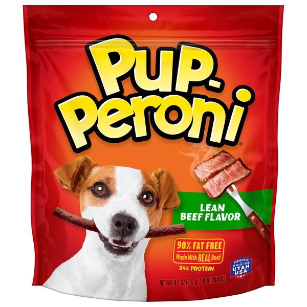 slide 1 of 1, Pup-Peroni Lean Beef Flavor Dog Treats, 8.2 Oz. Bag, 8.2 oz