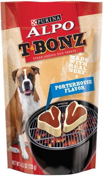 slide 1 of 7, ALPO Purina ALPO Made in USA Facilities Dog Treats, TBonz Porterhouse Flavor, 4.5 oz